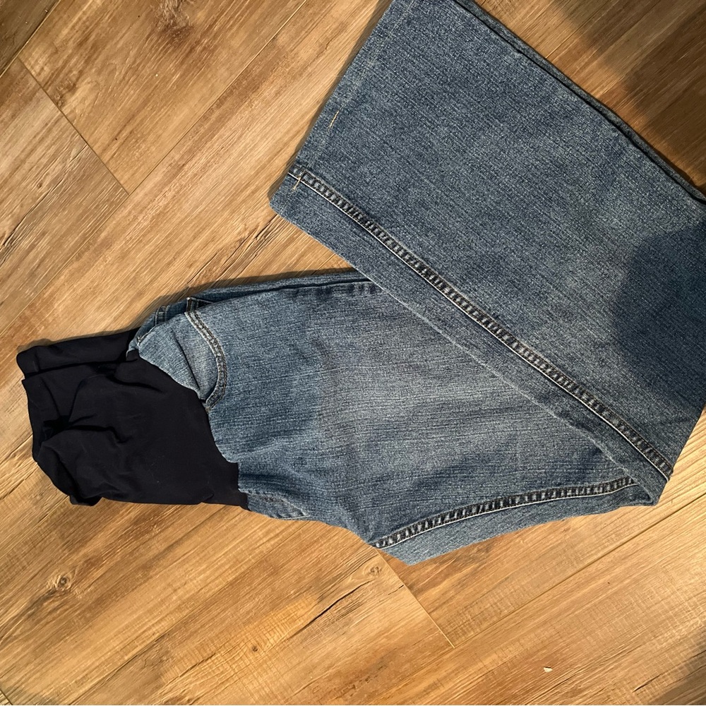 Two Hearts Maternity Boot Cut Flare Jeans with Maternity Panel